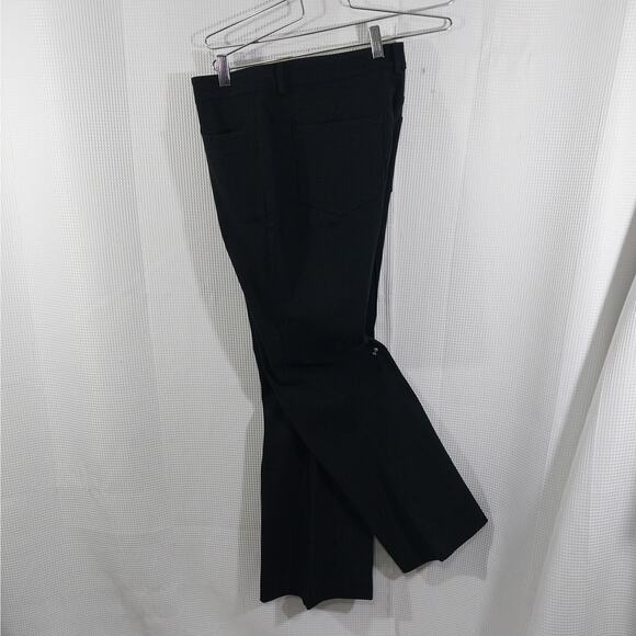 LOFT! RICH BLACK STRETCH 5 POCKET, CENTER LEG SEAM, FLARED PANTS, SLACKS! SZ 14P - Picture 6 of 10